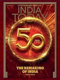 India Today magazine 50th anniversary cover highlighting five decades of Indian journalism.